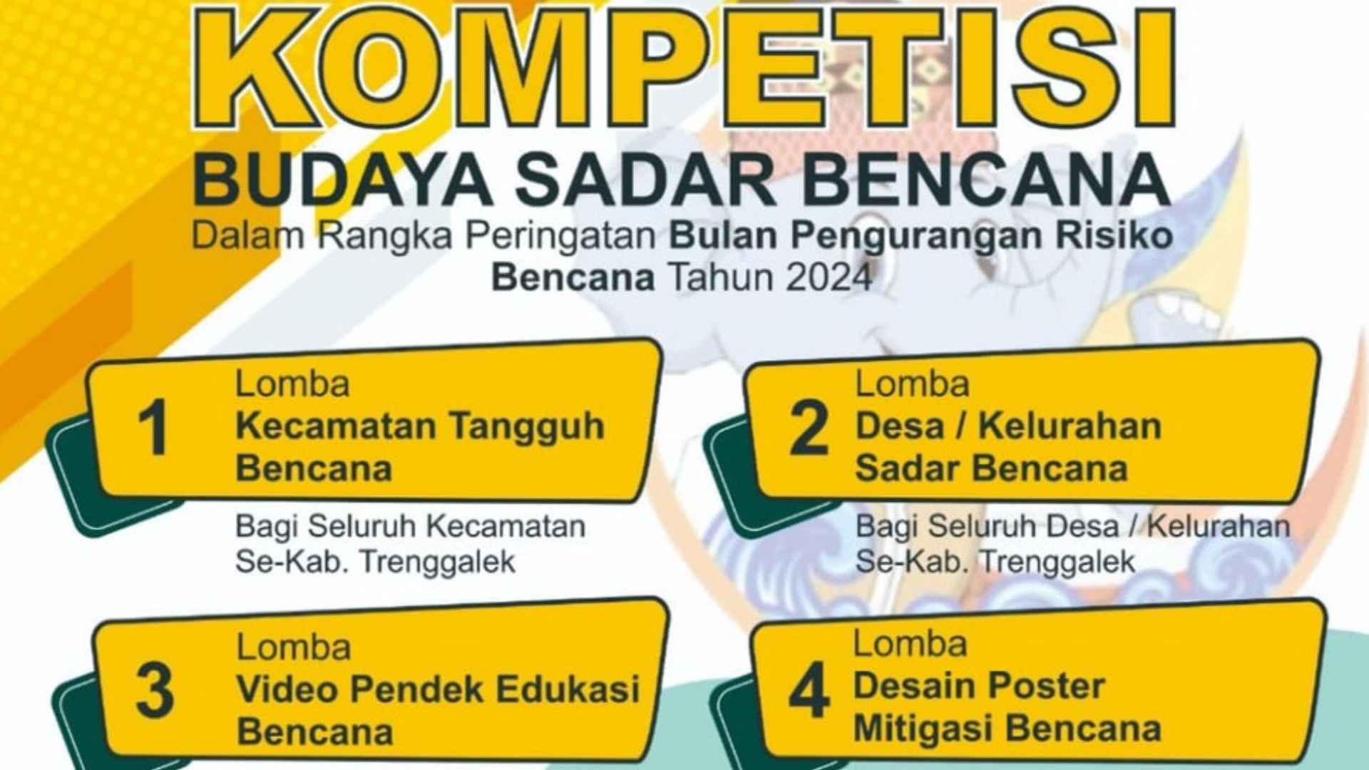 Yuk, Ikuti Kompetisi Budaya Sadar Bencana di Trenggalek, Ada 4 Kategori Lomba